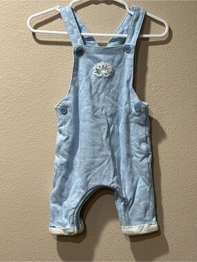 next Light Blue Knit Baby Overalls with Sun Motif